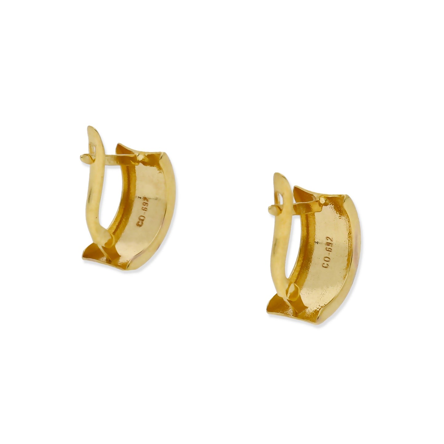 Pendientes Medio Aro en Oro de Ley 18K Tricolor