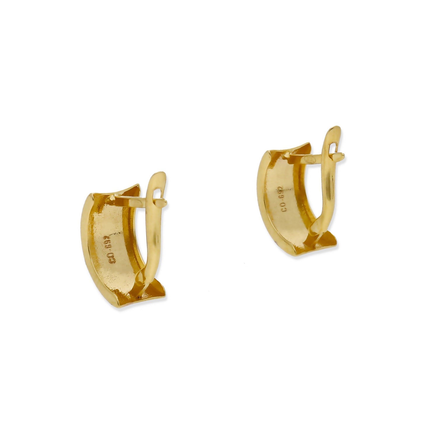 Pendientes Medio Aro en Oro de Ley 18K Tricolor