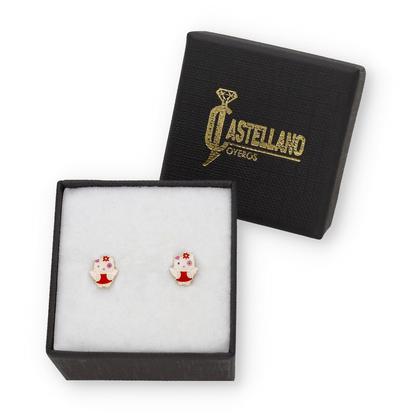 Pendientes Bebé Spotty Esmaltado de Oro 18K