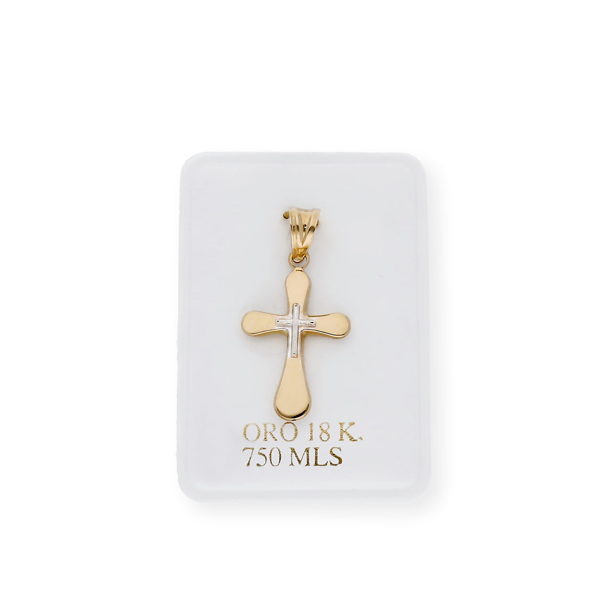 Colgante Cruces Bicolor en Oro 18K
