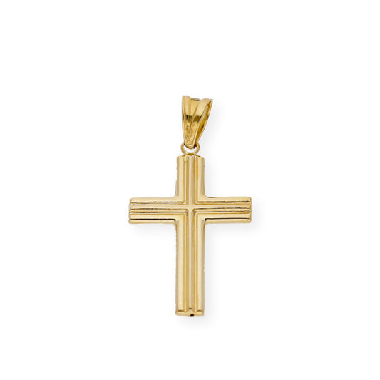 Colgante Cruz Plana Moderna Oro 18K
