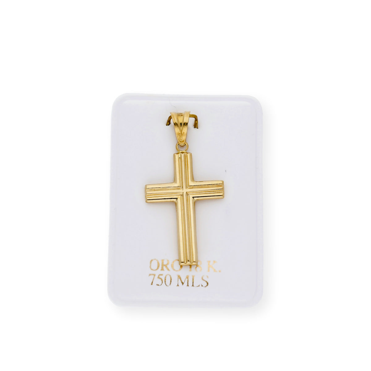 Colgante Cruz Plana Moderna Oro 18K
