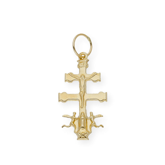Colgante Cruz Mediana de Caravaca en Oro 18K