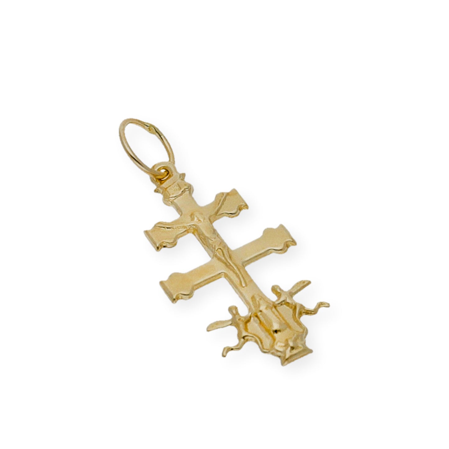 Colgante Cruz Mediana de Caravaca en Oro 18K