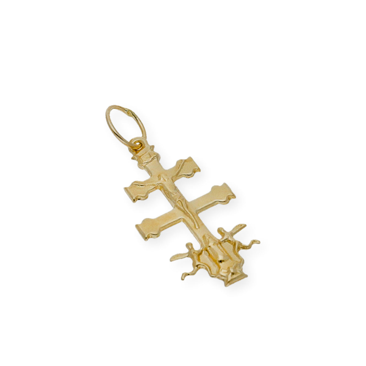 Colgante Cruz Pequeña de Caravaca en Oro 18K