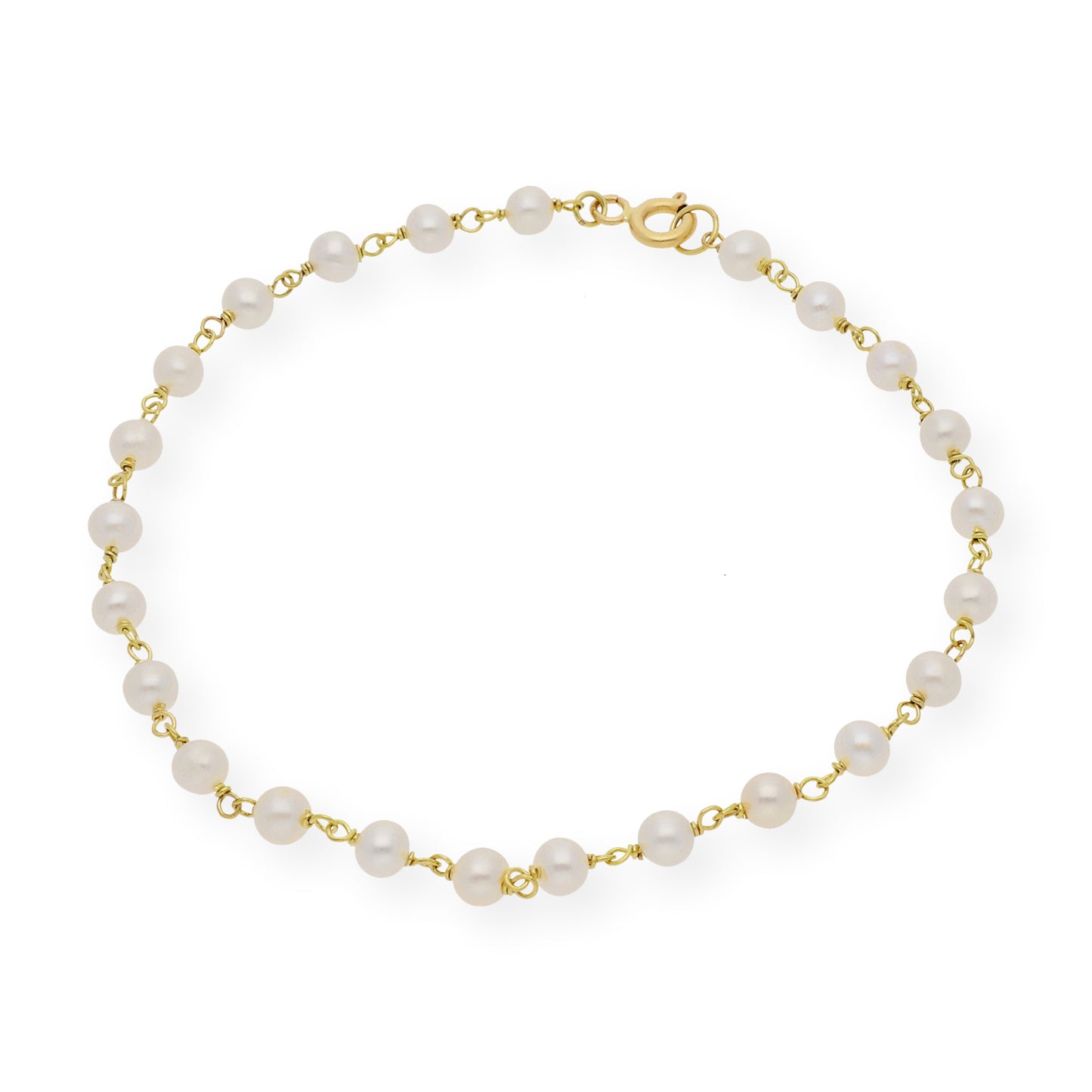 Pulsera de Primera Comunión en Oro y Perlas Naturales