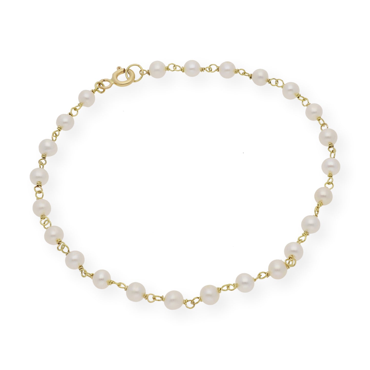 Pulsera de Primera Comunión en Oro y Perlas Naturales