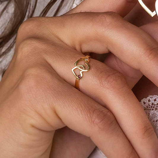 Anillo I LOVE MAMÁ en Oro 18k Diamante y Rubí