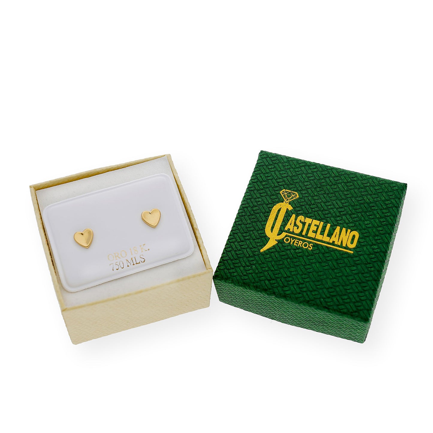 Pendientes con Diseño de Corazón en Oro 18k