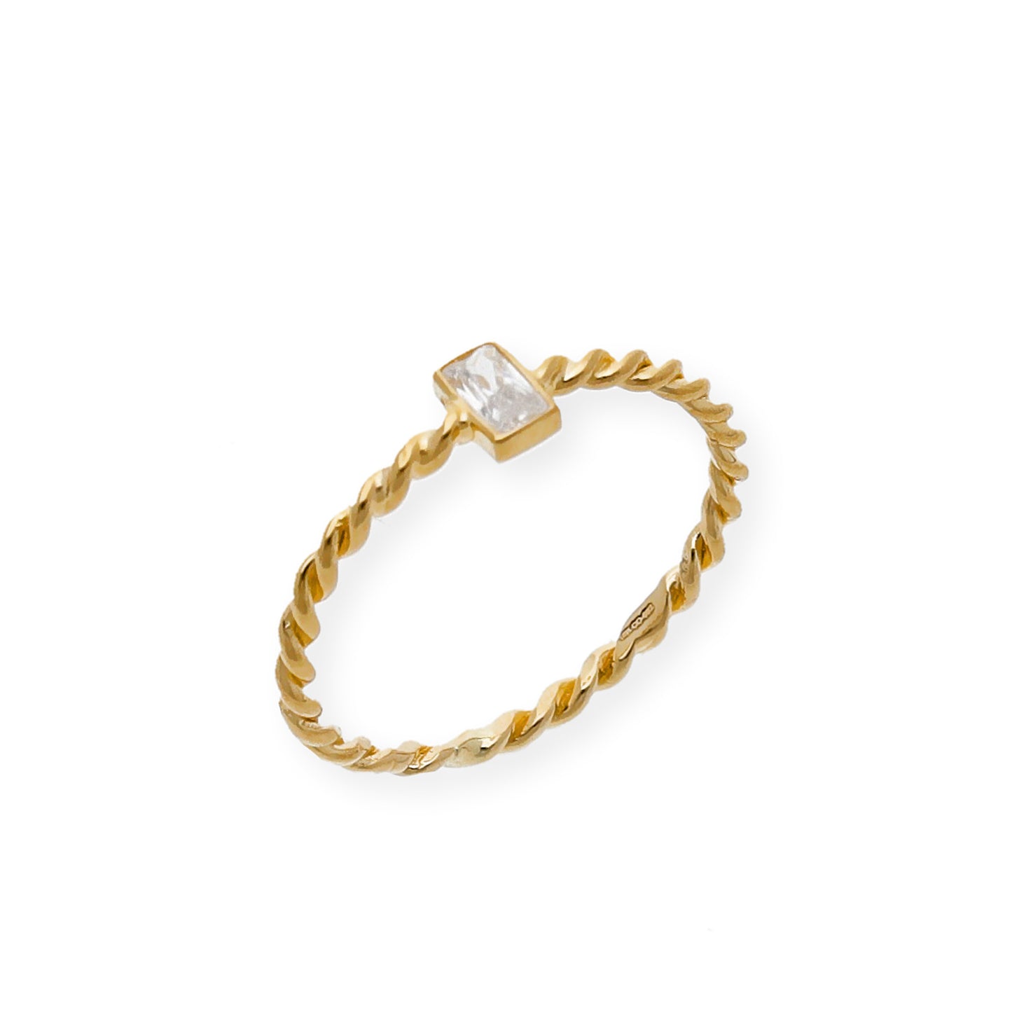 Anillo Irene en Oro 18k y Circonita entrelazado