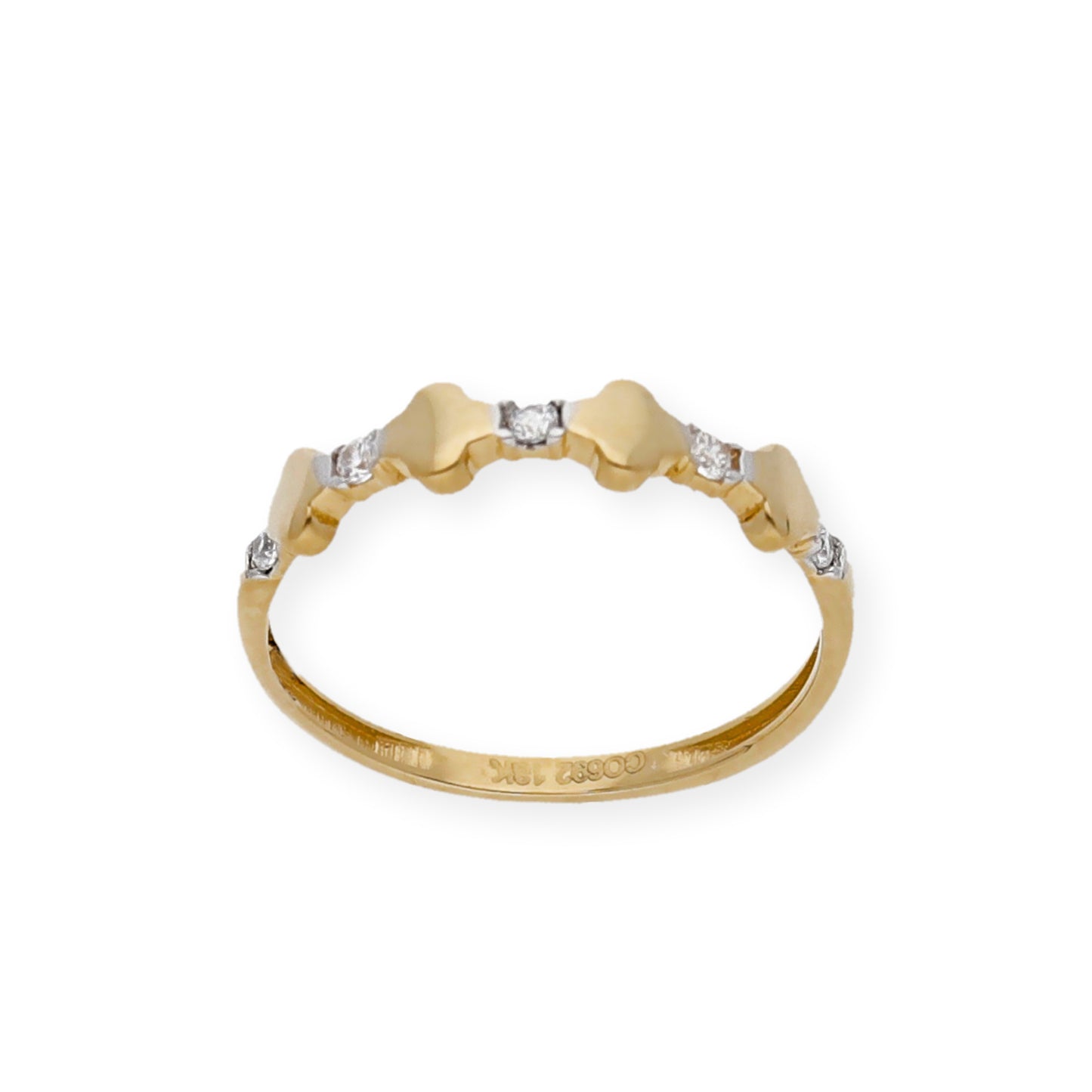 Anillo Dalia en Oro de Ley 18k y Circonitas