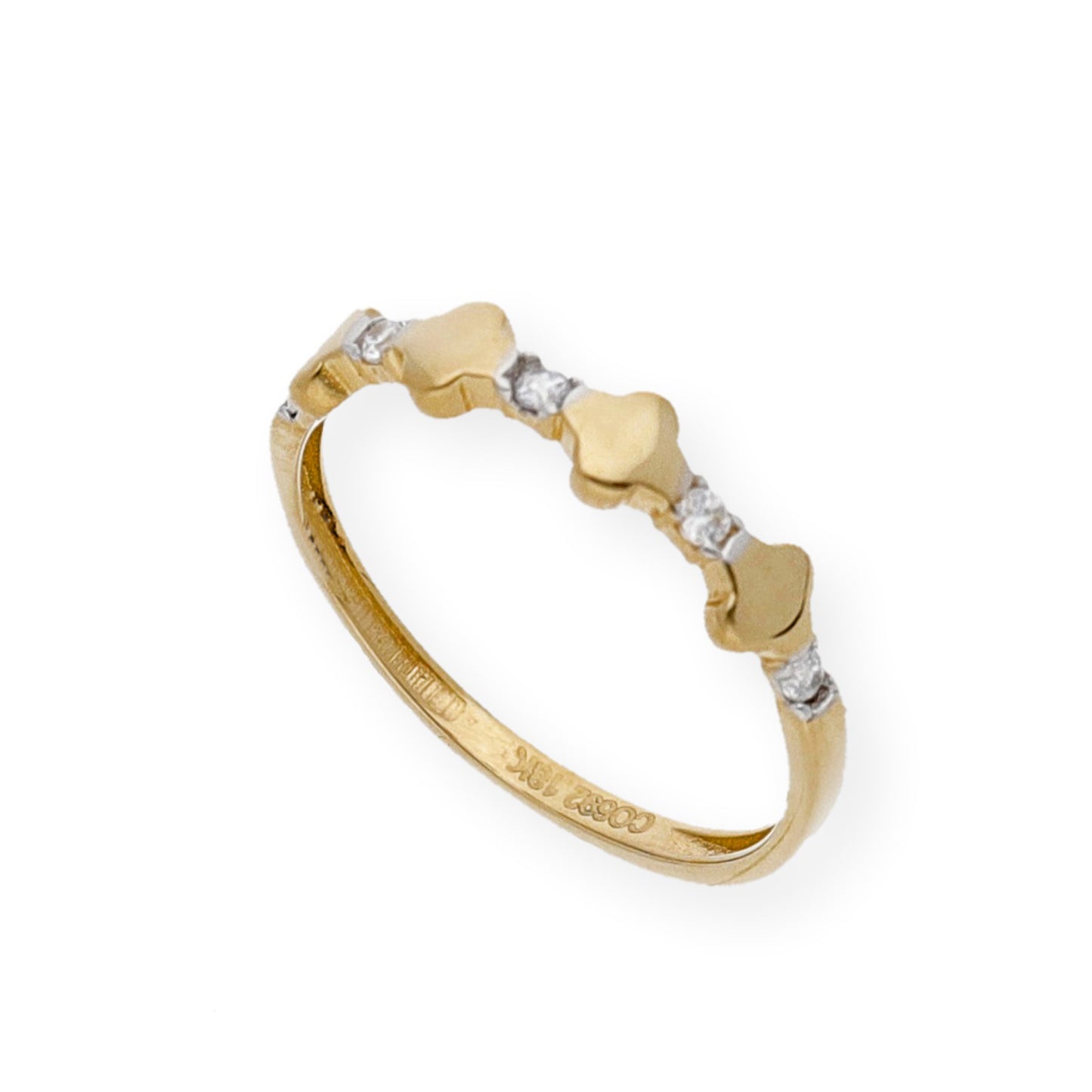Anillo Dalia en Oro de Ley 18k y Circonitas