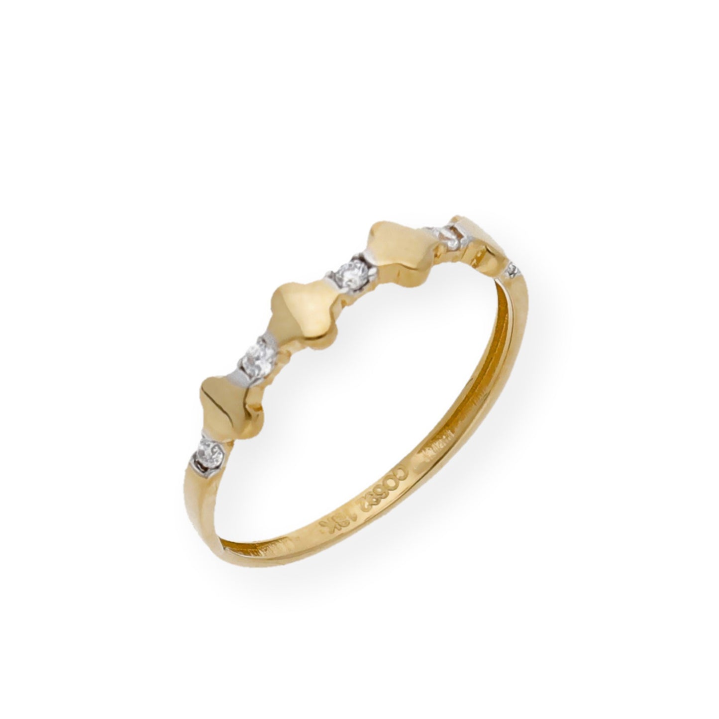 Anillo Dalia en Oro de Ley 18k y Circonitas