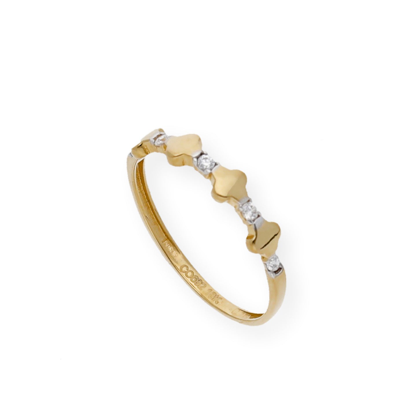 Anillo Dalia en Oro de Ley 18k y Circonitas
