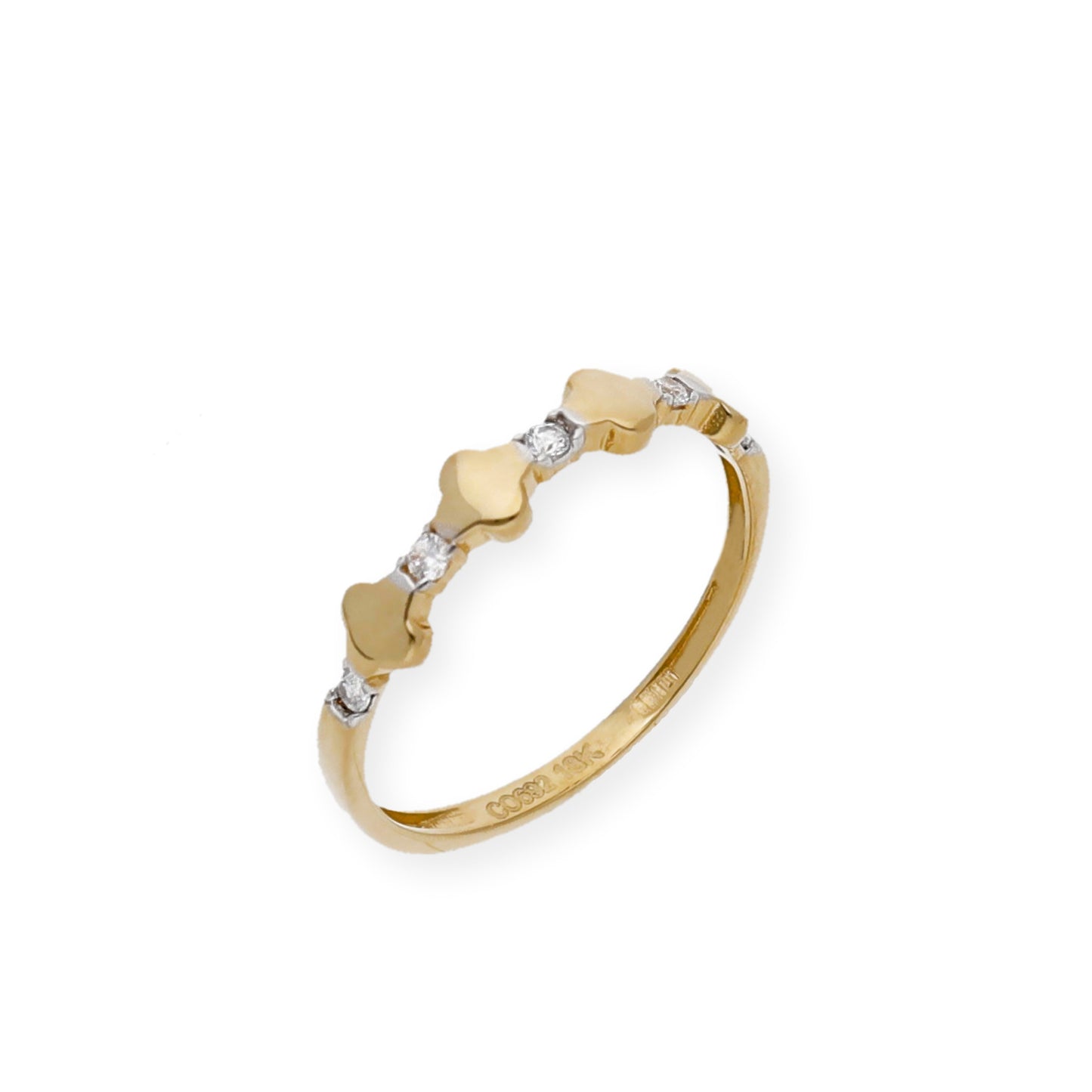 Anillo Dalia en Oro de Ley 18k y Circonitas