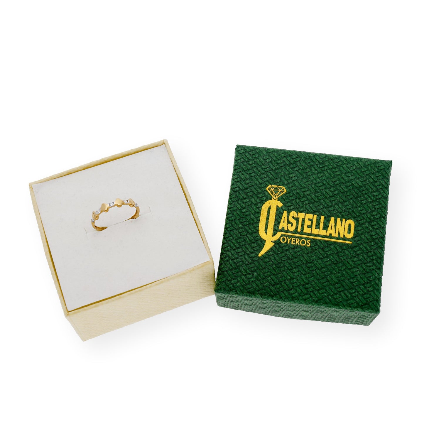 Anillo Dalia en Oro de Ley 18k y Circonitas