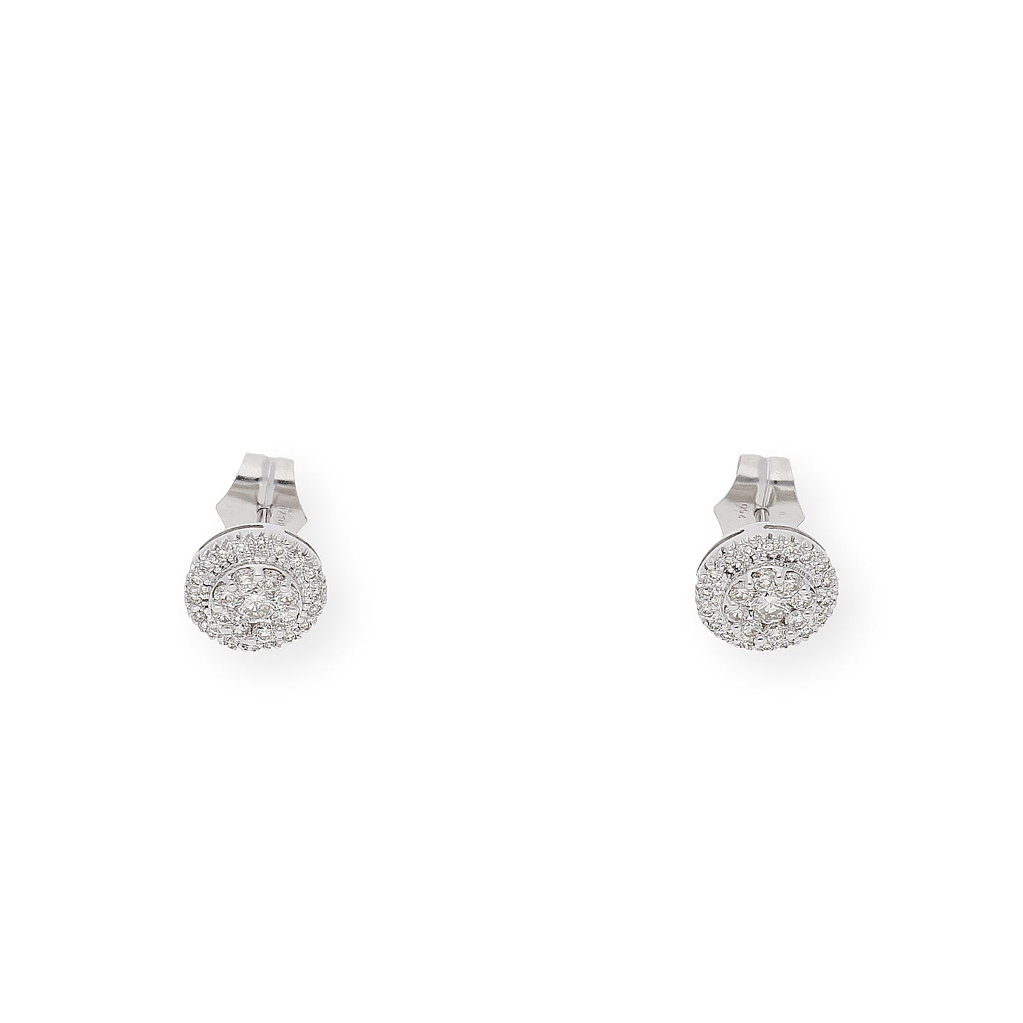 Pendientes de Oro Blanco 18 k y Diamantes Pressure setting