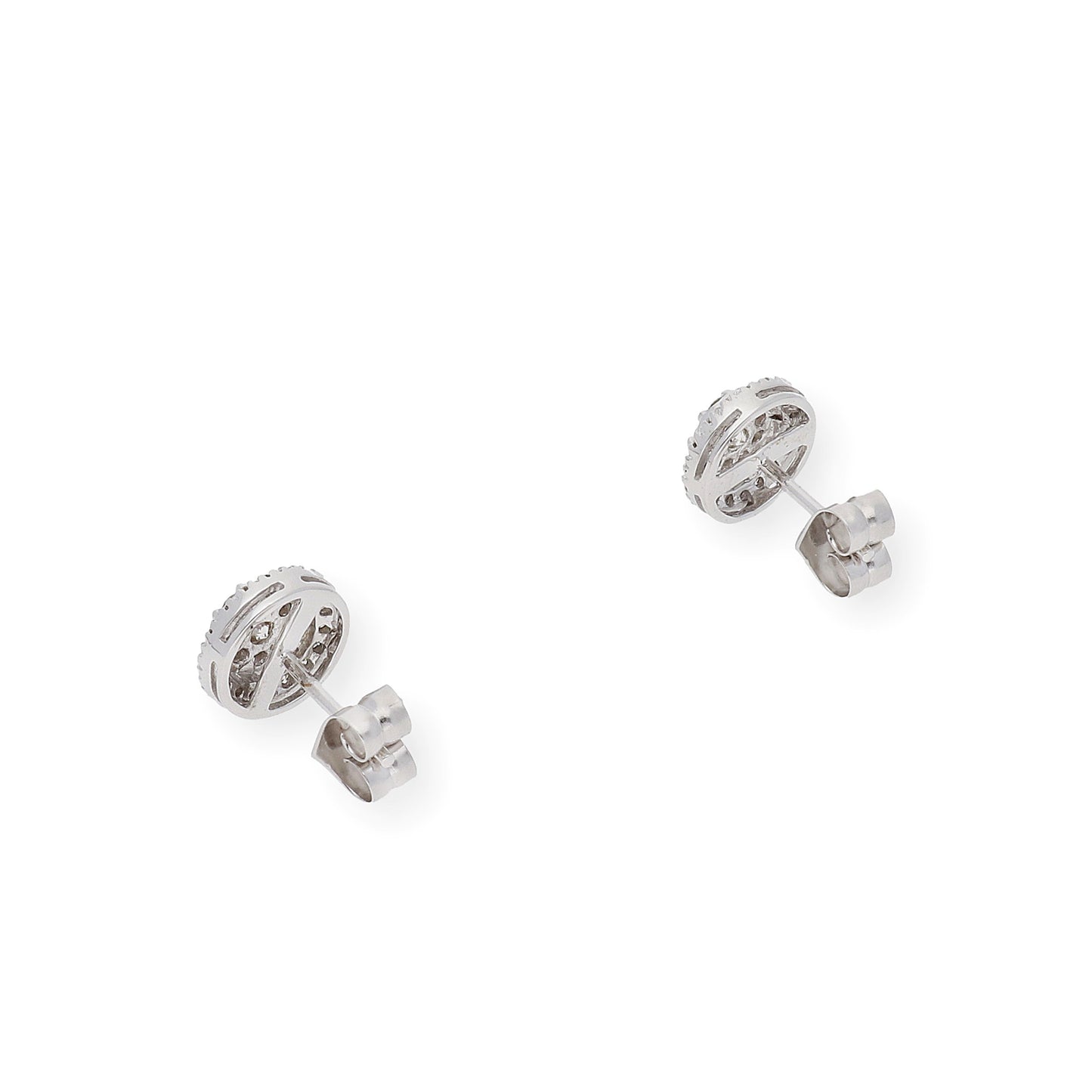 Pendientes de Oro Blanco 18 k y Diamantes Pressure setting