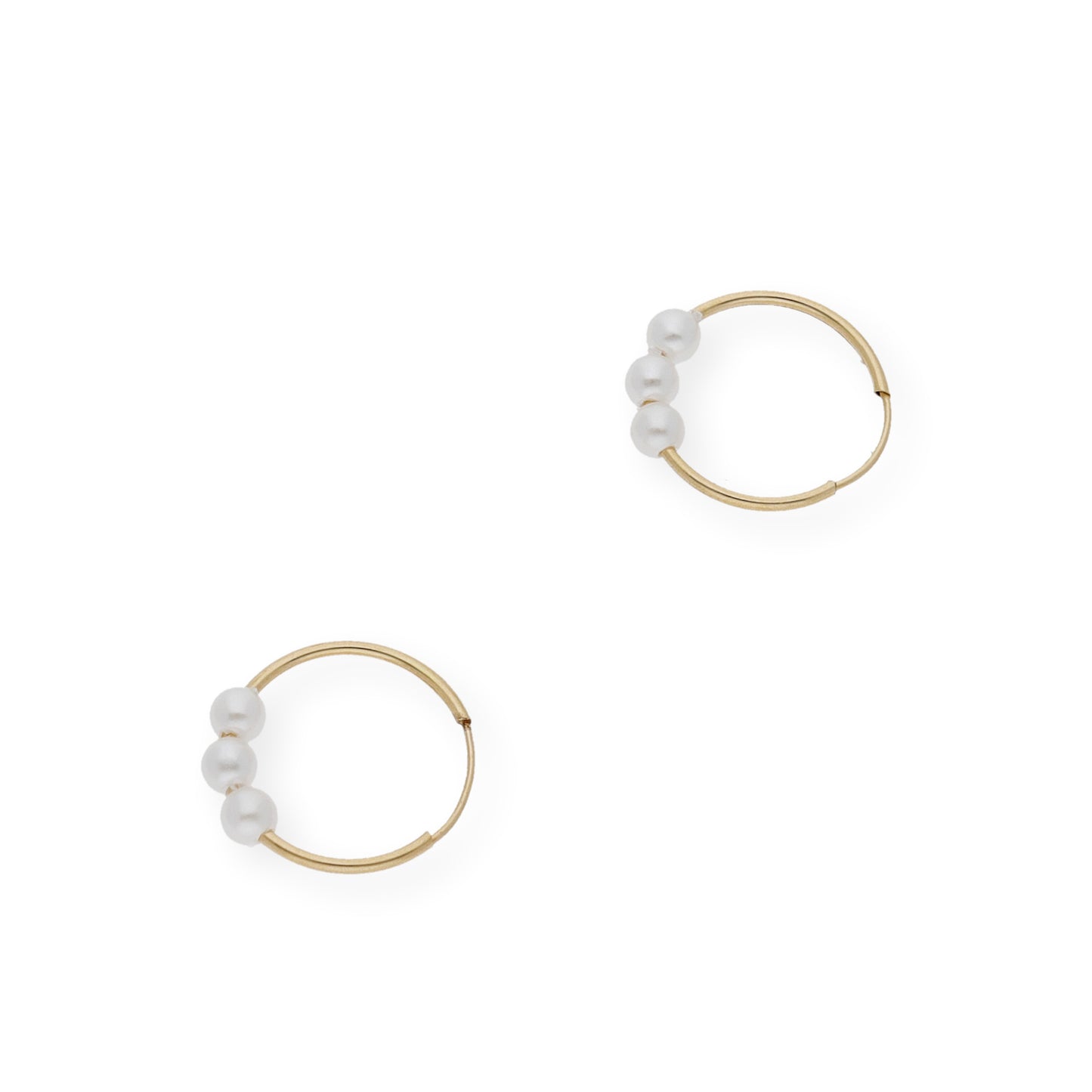 Pendientes Aro en Oro 18k y perlas
