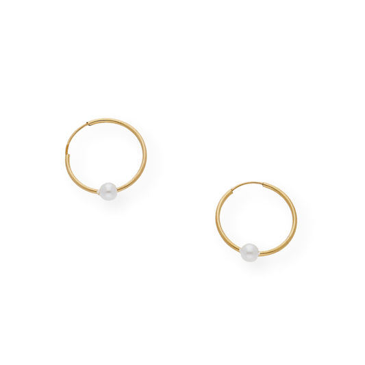 Pendientes de Aro en Oro 18k con Perlas Cultivadas