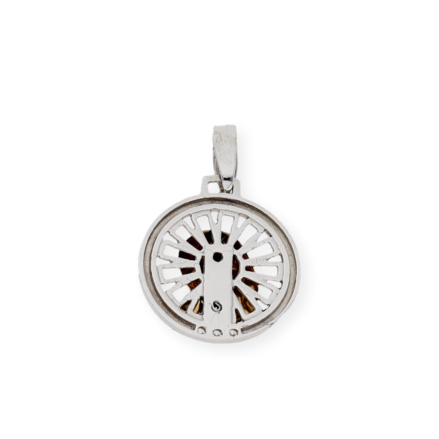 Medalla Virgen Niña Primera Comunión Bicolor de Oro 18K