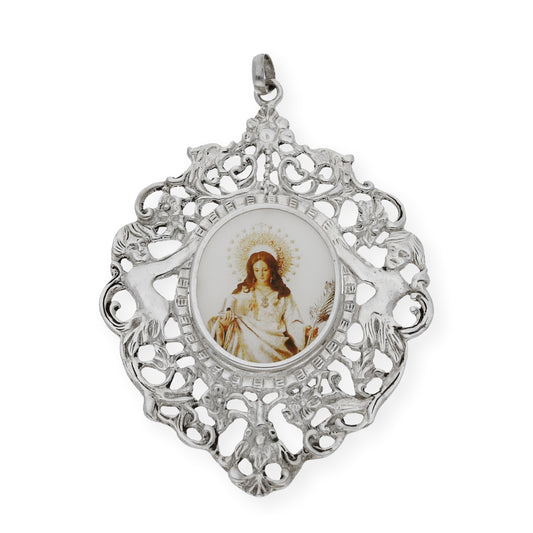 Medalla de cuna de plata de ley Santa Eulalia