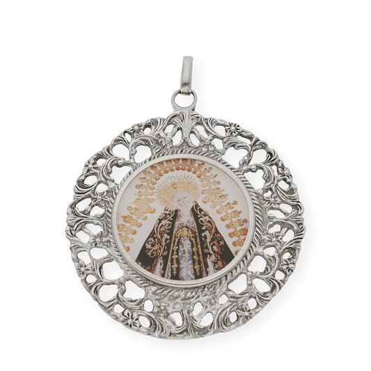 Medalla de cuna de plata de ley Virgen de la Soledad Badajoz