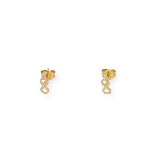 Pendientes infinito Diseño Minimalista en Oro 18k
