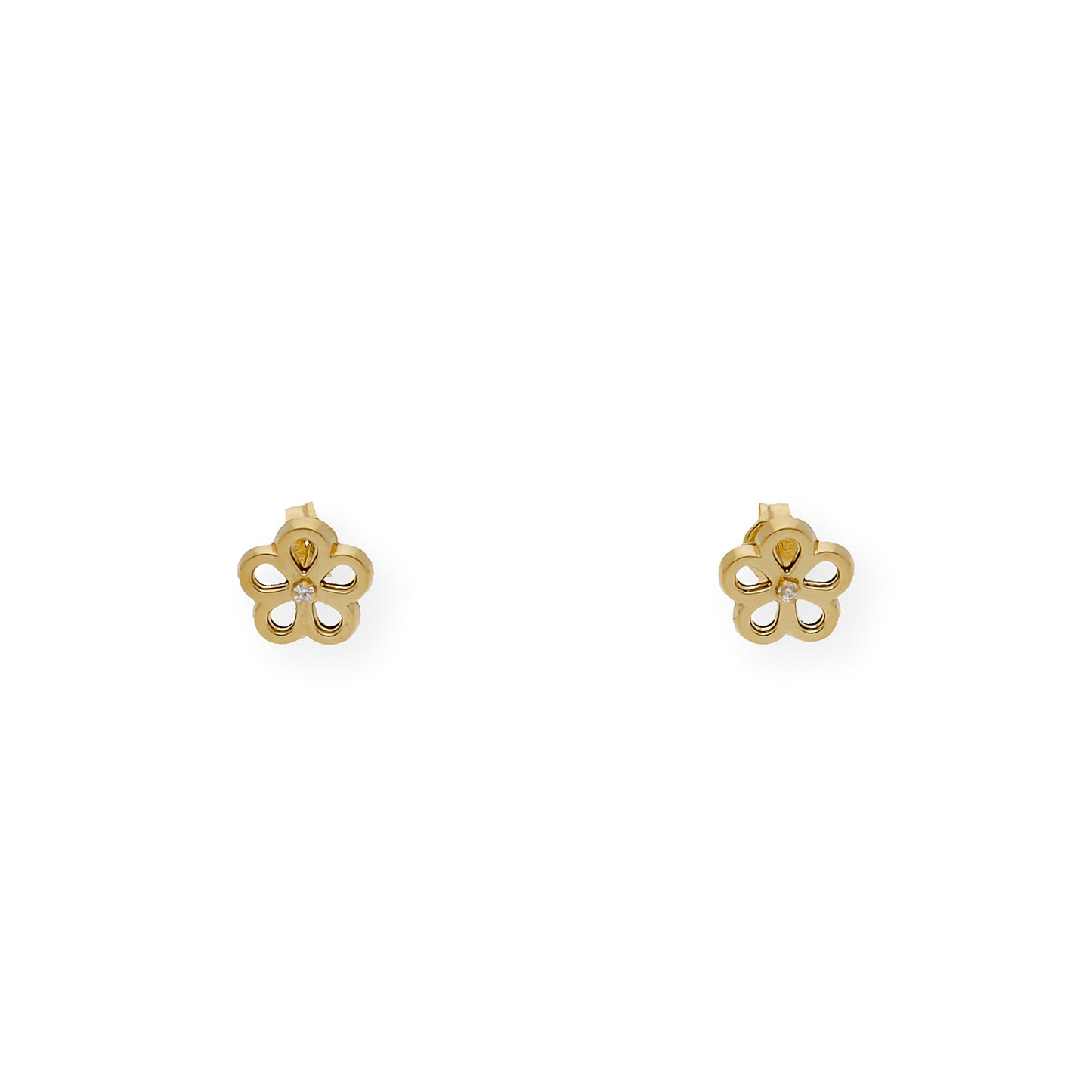 Pendientes flor Diseño Minimalista en Oro 18k