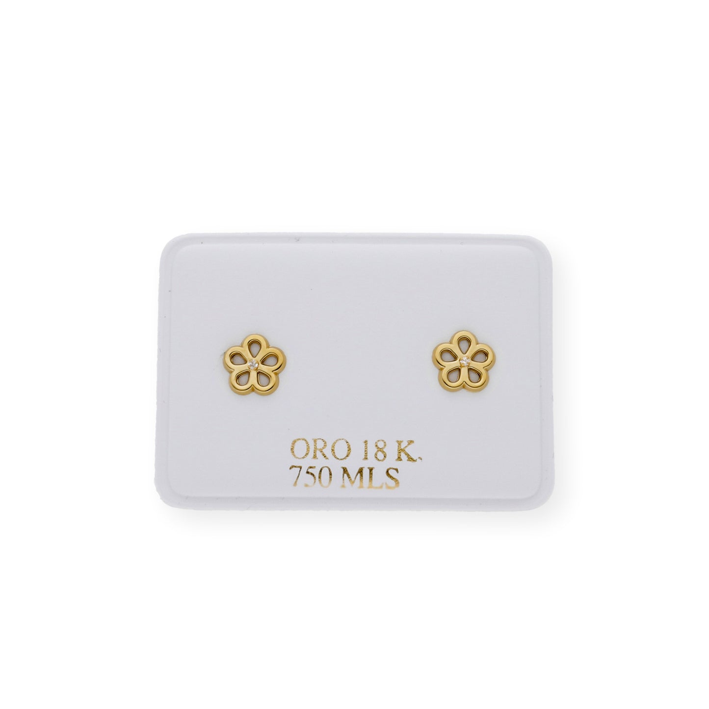 Pendientes flor Diseño Minimalista en Oro 18k