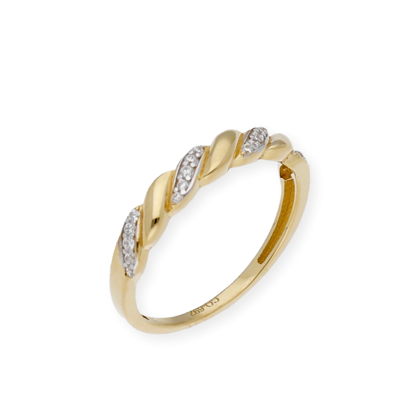 Anillo Cintia en Oro de Ley 18k combinado y Circonitas