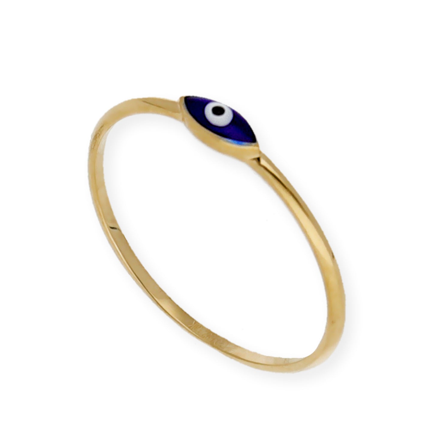 Anillo Ojo Turco en Oro de Ley 18k y Esmaltado a Fuego