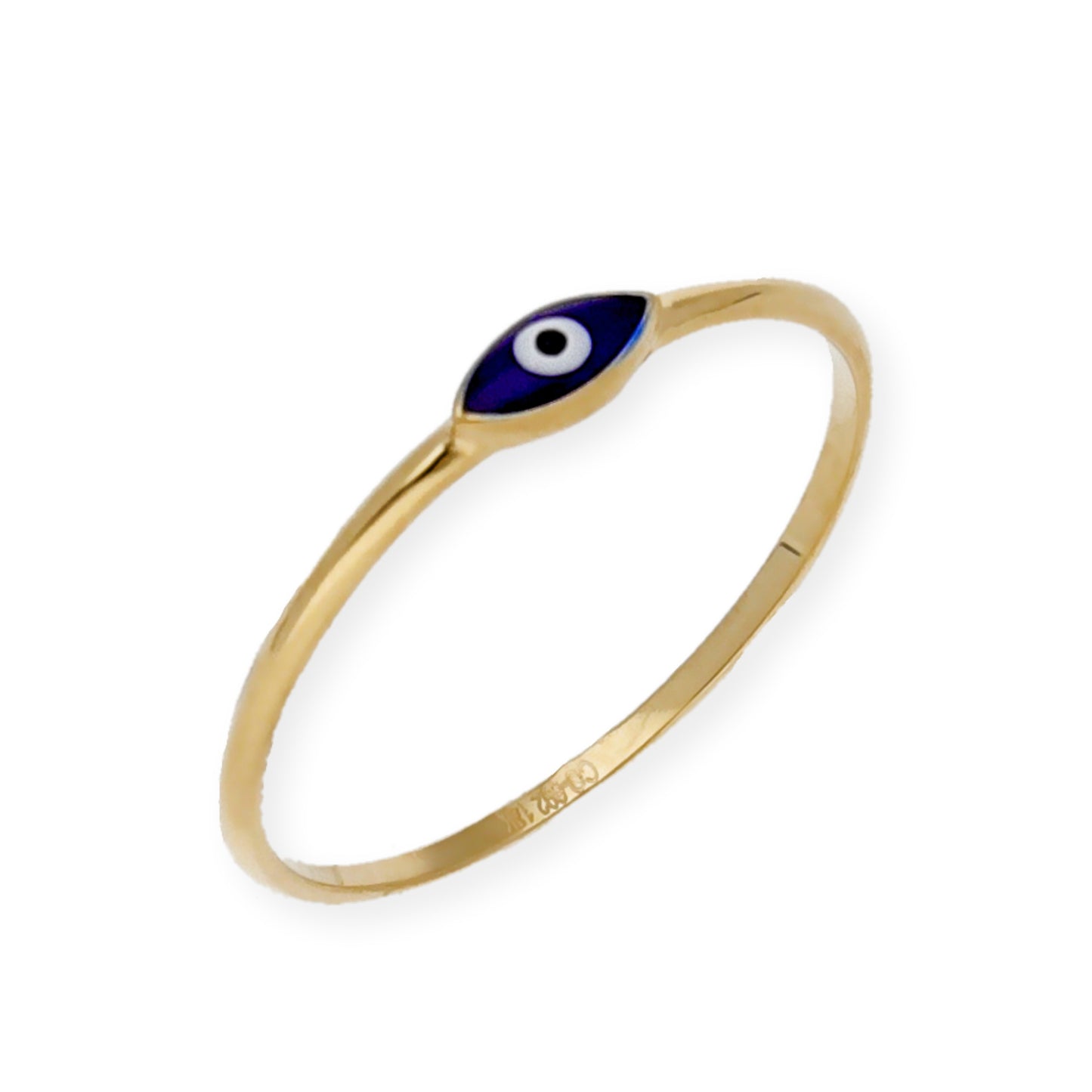 Anillo Ojo Turco en Oro de Ley 18k y Esmaltado a Fuego