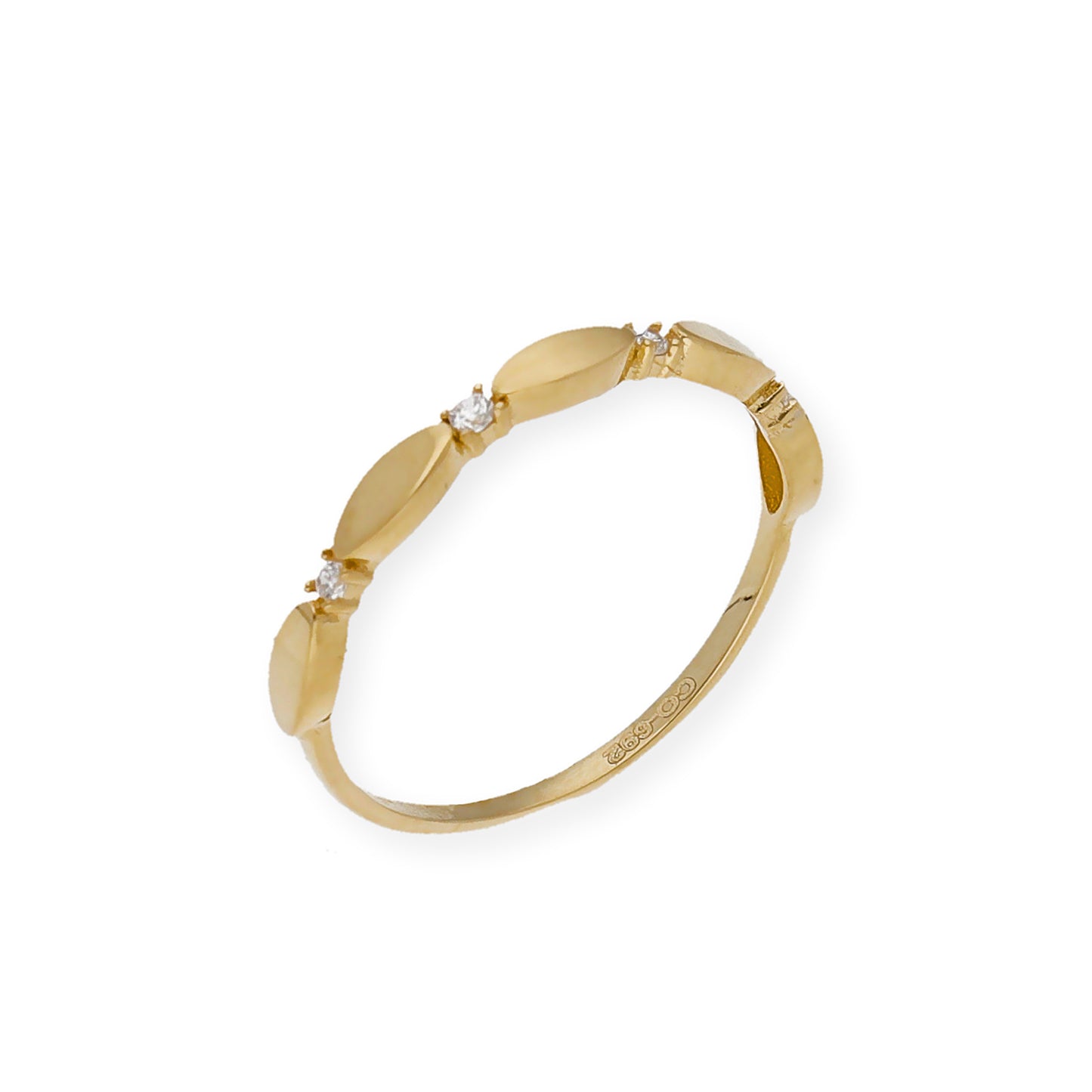 Anillo Óvalo en Oro de ley 18k y Circonitas