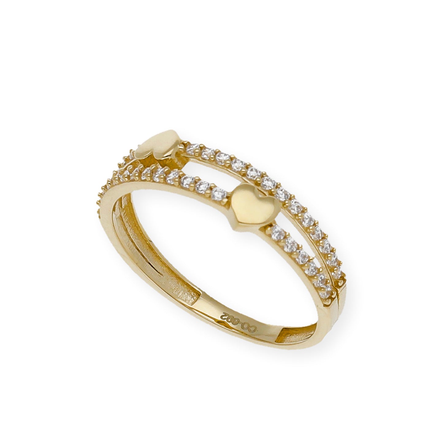 Anillo Tiara en Oro de Ley 18k y Circonitas