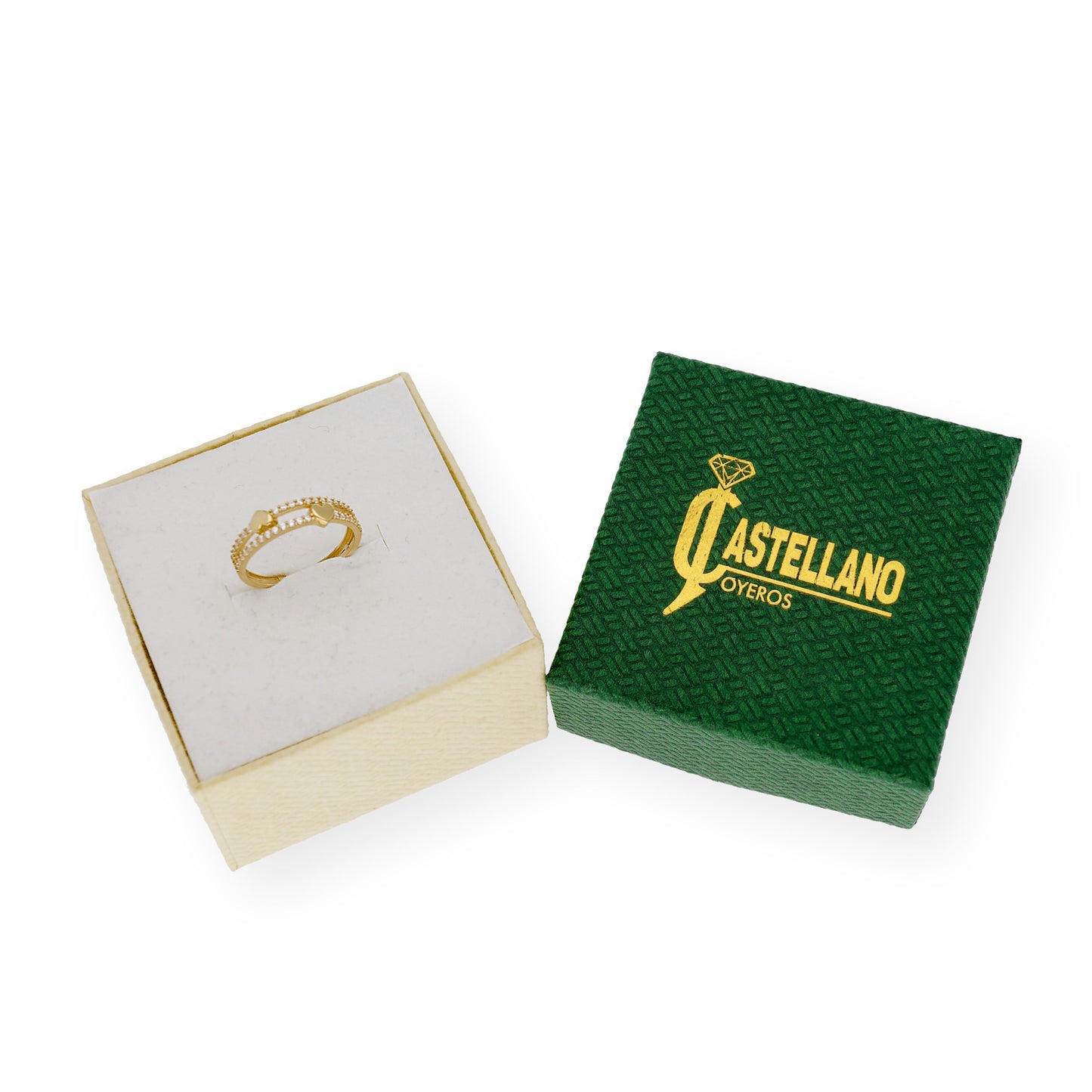 Anillo Tiara en Oro de Ley 18k y Circonitas