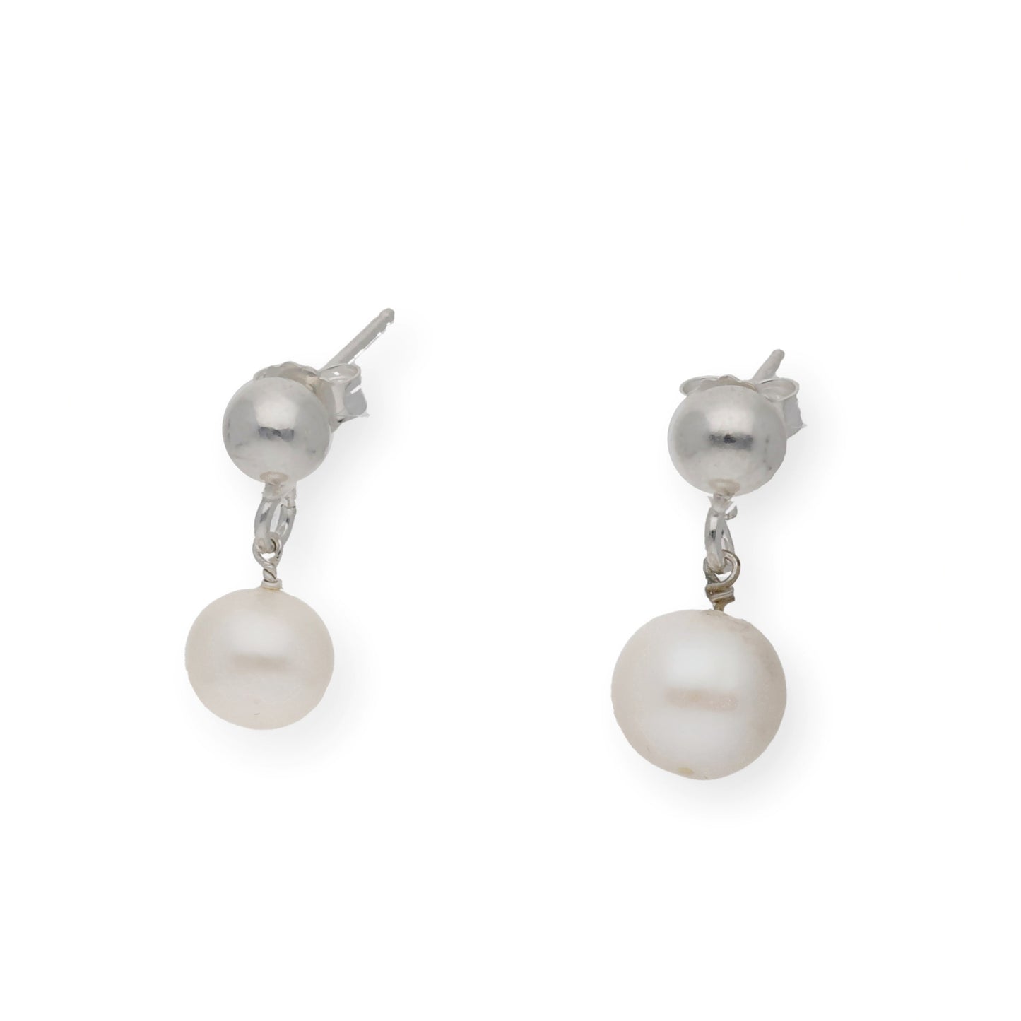 Pendientes en plata de Ley 925 con perlas de agua dulce