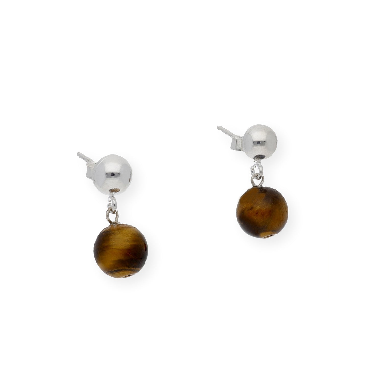 Pendientes en plata de Ley 925 con Ojos de Tigre