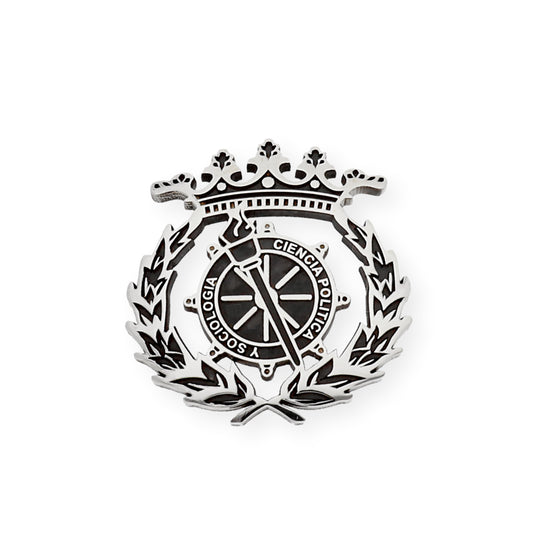 Pin Insignia Profesional de Ciencia Política y Sociología en Plata de Ley 925