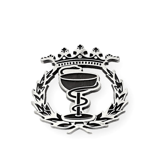Pin Insignia Profesional de Farmacia en Plata de Ley 925