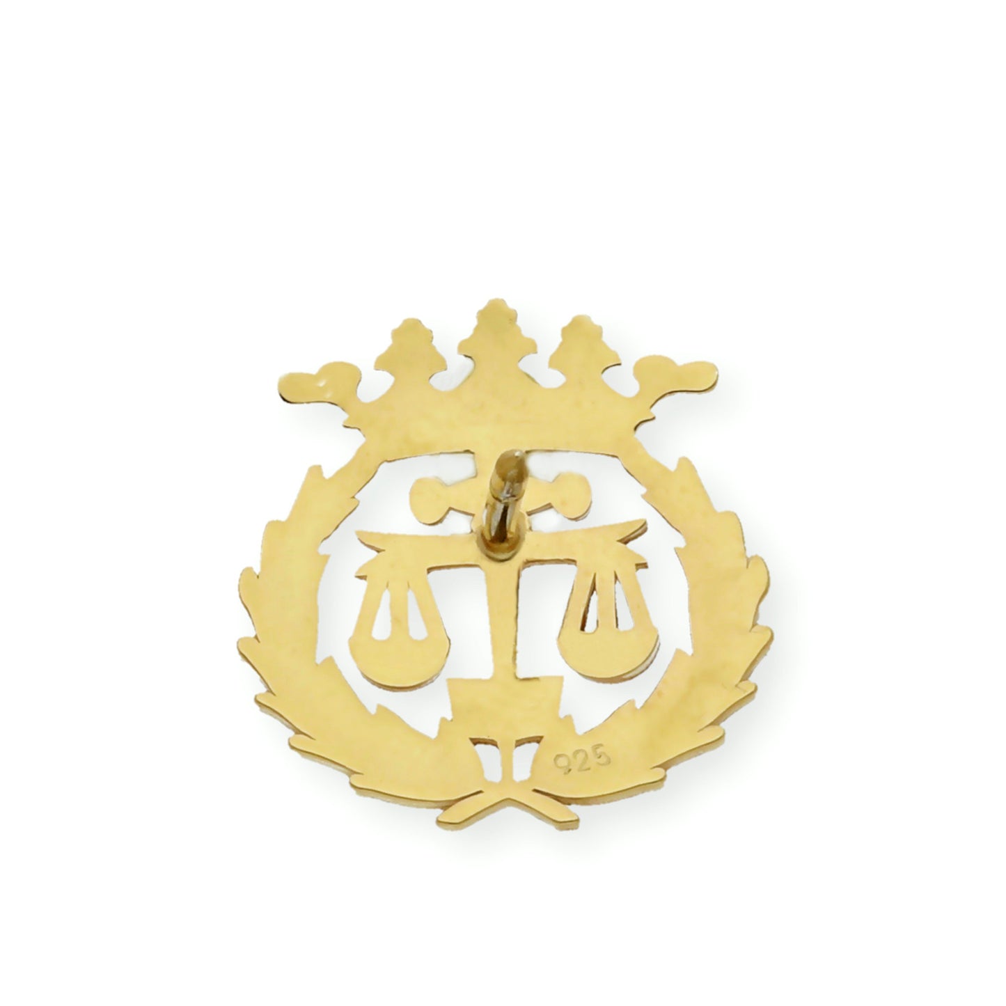 Pin Insignia Profesional de Derecho en Plata de Ley 925 Bañada en Oro de 18K
