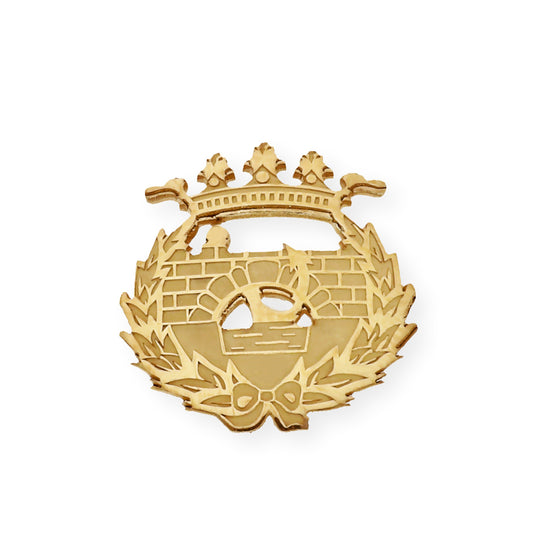 Pin Insignia Profesional de Ingeniería de Caminos en Plata de Ley 925 Bañada en Oro de 18K
