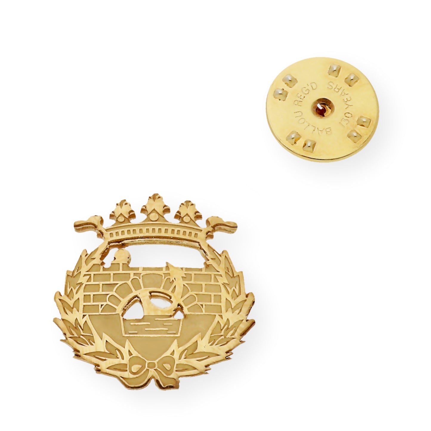 Pin Insignia Profesional de Ingeniería de Caminos en Plata de Ley 925 Bañada en Oro de 18K
