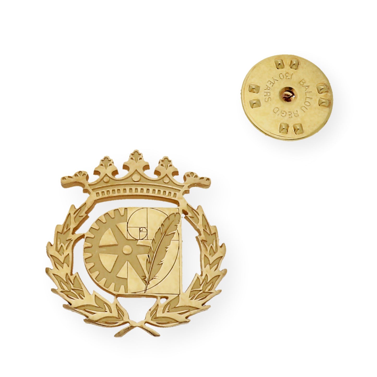 Pin Insignia Profesional de Diseño Industrial en Oro de Ley 18K