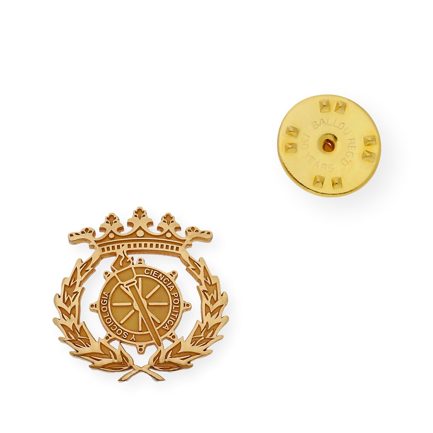 Pin Insignia Profesional de Ciencia Política y Sociología en Oro de Ley 18K