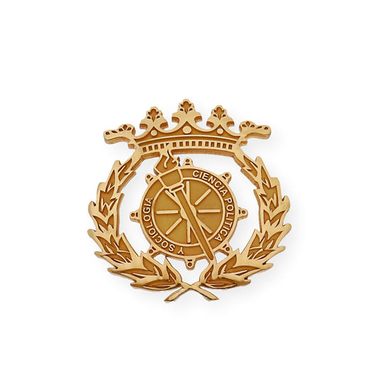 Pin Insignia Profesional de Ciencia Política y Sociología en Oro de Ley 18K