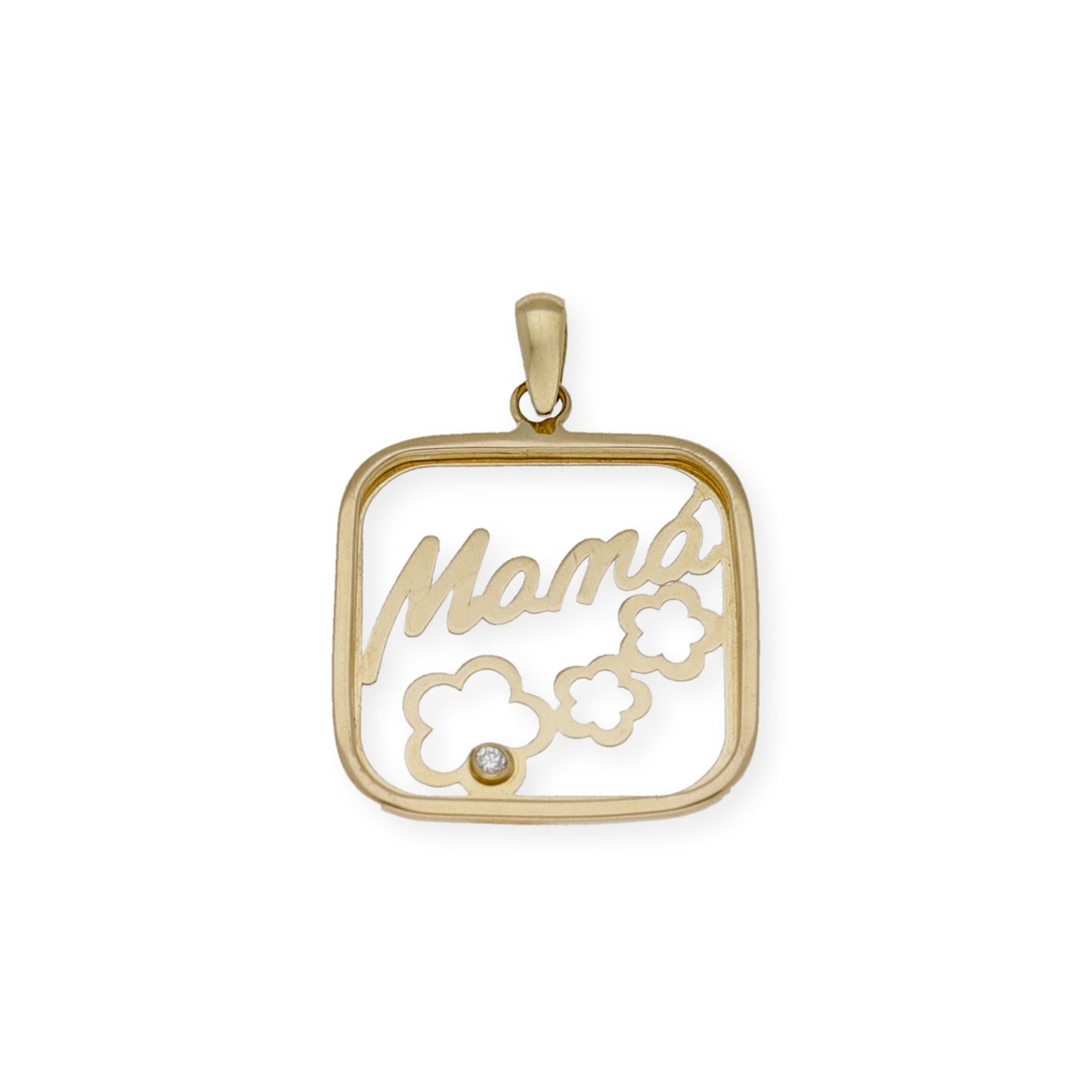 Colgante Mamá en Oro 18k y Circonitas con Diseño de Nubes