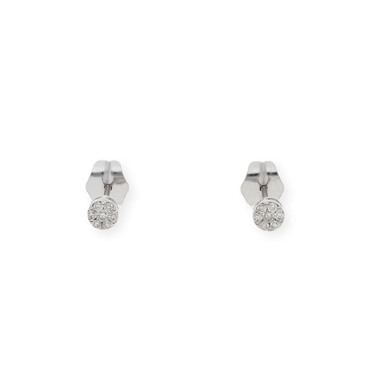 Pendientes Amy Oro Blanco 18k y Diamantes
