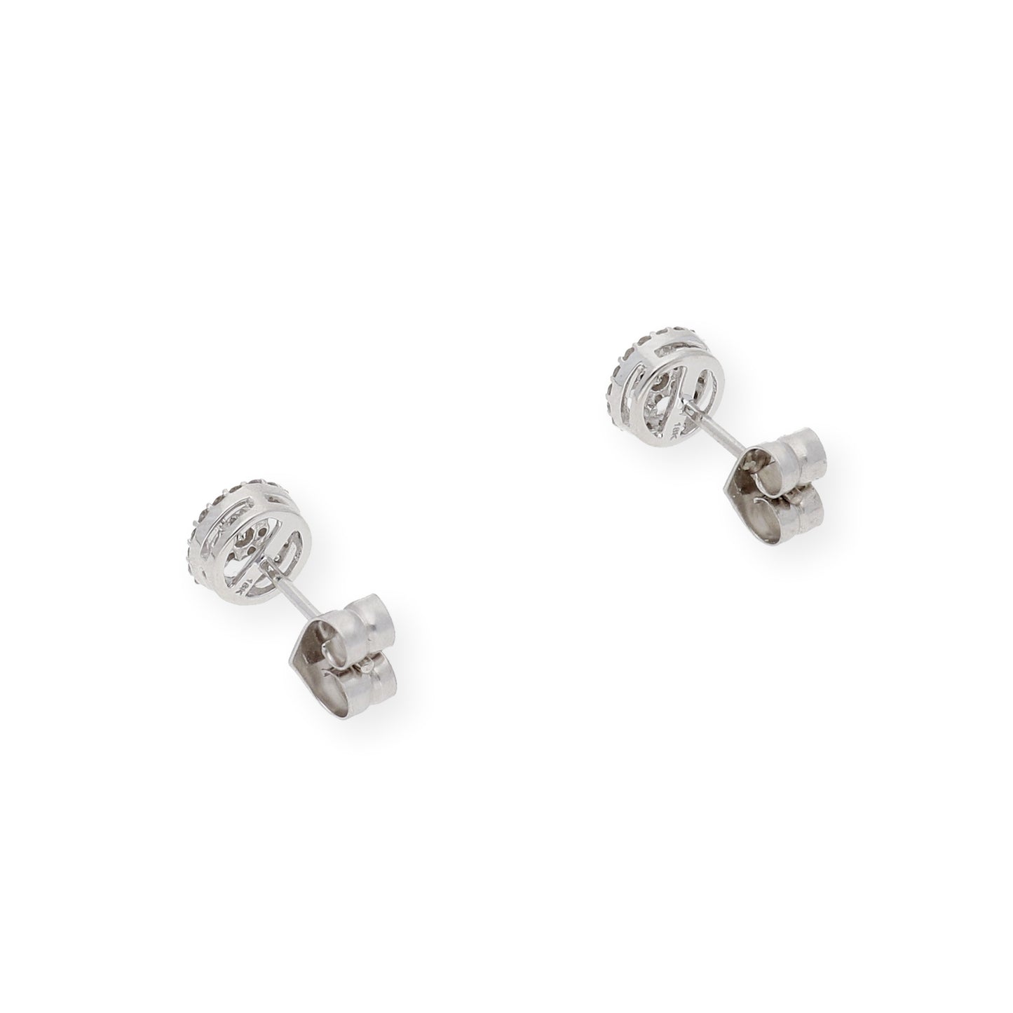 Pendientes Dormilona de Oro Blanco 18K y Diamantes