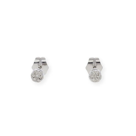 Pendientes Eloise Oro Blanco 18K y Diamantes